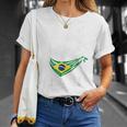 ビンテージ ブラジルの旗 面白い ブラジル 猫 サングラス Tシャツ 彼女への贈り物