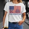 ワシントンdc アメリカ国旗tシャツ Tシャツ 彼女への贈り物