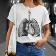 人間の心臓の肺 ビンテージ医療解剖学 解剖学的肺 Tシャツ 彼女への贈り物
