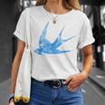古びたツバメの青い鳥 シルエット 鳥 鳥 イラスト Tシャツ 彼女への贈り物