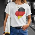 日本 ドイツ 国旗 ハート サッカー Tシャツ 彼女への贈り物
