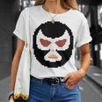 覆面レスラー マスク ピクセルアート ドット絵 怪人 プロレス Tシャツ 彼女への贈り物