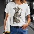 面白いtシャツ シュナウザー 犬 ギター イヌ メンズ 犬好き グッズ かわいい おもしろ 面白い 服 ネタ Tシャツ 彼女への贈り物