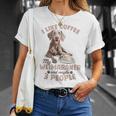 面白いワイマラナー犬私はコーヒーが好き、ワイマラナーと多分。 Tシャツ 彼女への贈り物