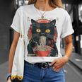麺 猫 ラーメン好き 和食 猫 アート デザイン Tシャツ 彼女への贈り物