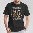 2001 年から 2026 年までのカップルの結婚 25 周年を祝う Tシャツ 面白い贈り物
