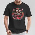 55 Years Blessed 55歳 フローラル 55歳の誕生日プレゼント Tシャツ 面白い贈り物