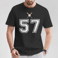 57 番 野球スタイル ヴィンテージホワイト Tシャツ 面白い贈り物