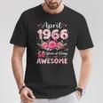 60 Años Abril 1966 Floral 60 Cumpleaños Hombres Es Camiseta unisex Regalos divertidos