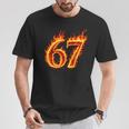 67 Fireixeven Meme Flames スラング 数字 面白い キッズ ティーン 長袖tシャツ Tシャツ 面白い贈り物
