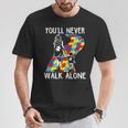 Autism Mom You Will Never Walk-Alone Support Autism Son T-Shirt Unique Gifts