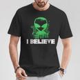 I Believe In Aliens Retro UFO Space Vibes Cosmic Lover T-Shirt Unique Gifts