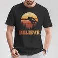 Bigfoot Believe Disc Golf Retro Sunset Vintage Flying Disc T-Shirt Unique Gifts