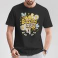 Buzzing Into 4 かわいい蜂 4歳の誕生日パーティーデザイン Tシャツ 面白い贈り物
