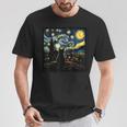 Cat Starry Night Van Gogh Cat For Cat Lover Cat Mom Cat Dad T-Shirt Unique Gifts