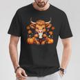 Cute Highland Cow Autumn Pumpkin Fall Coffee Pumpkin Spice T-Shirt Unique Gifts