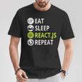 Eatleep ReactJs Repeat Javascriptプログラマー用 Tシャツ 面白い贈り物