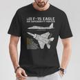 F-15イーグル航空機の設計図ジェット戦闘機データ Tシャツ 面白い贈り物