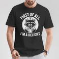First Of All I'm A Delight アライグマ 看護師 面白い Tシャツ 面白い贈り物