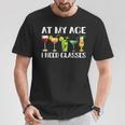 At My Age I Need Glasses Dad Mom Wine Drinking T-Shirt Personalized Gifts