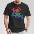 Girls Just Wanna Have Fundamental Rights カラフル レインボー Tシャツ 面白い贈り物