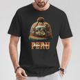 Grafico マルチカラー Chullo Peruano Machu Pichu Tシャツ 面白い贈り物