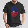 Haiti Flag Fingerprint Haitian For Haitians Tシャツ 面白い贈り物
