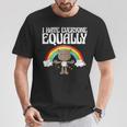 I Hate Everyone Equally 反社会的猫 内向的 Tシャツ 面白い贈り物