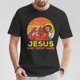 Jesus Has Your Back Jiu Jitsu レトロ クリスチャン メンズ レディース キッズ Tシャツ 面白い贈り物