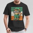 Katze Irisches Kleeblatt Männer Frauen Kinder Lustigt Patrick's Day T-Shirt Lustige Geschenke
