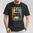 Level 40 Unlocked ideo Gamer 40Th Birthday Tシャツ 面白い贈り物