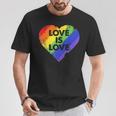 Lgbt Love Is Lovetシャツレトロハートゲイレズビアンプライド月間 Tシャツ 面白い贈り物