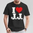 I Love Heart JJ Jj J J イニシャル Tシャツ 面白い贈り物