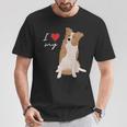 I Love My & Red Merle ボーダーコリー ドッグラバー。 Tシャツ 面白い贈り物