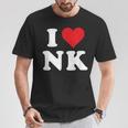 I Love Nk Initials I Heart NK First Last Name N K Tシャツ 面白い贈り物