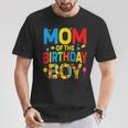 Mom Of The Birthday Boy Birthday Building Block T-Shirt Personalized Gifts