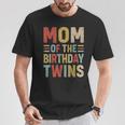 Mom Of The Birthday Twins Family Matching Bday Party T-Shirt Unique Gifts