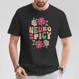 Neurospicy レトロフラワー Tシャツ 面白い贈り物