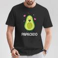 Papacado Avocado Baffi Avocado Papa Festa Del Papà Maglietta Regalos divertidos