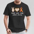 Peace Love Cure 白血病 意識啓発 男性 女性 子供 白血病 Tシャツ 面白い贈り物