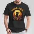 Purr-Evil お化け猫 ハロウィン Tシャツ 面白い贈り物