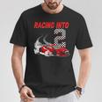 Racing Into 2Nd Birthday レースカー 2歳 幼児 男の子 Tシャツ 面白い贈り物