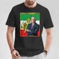 Rey Reza Pahlavi Con Bandera Camiseta unisex Regalos divertidos