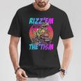 Rizz 'Em With The Tism 恐竜 T-Rex Meme Autism Tシャツ 面白い贈り物