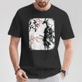 Samurai Giraffe Ninja Budo Japan Worrior Cherry Blosson Tシャツ 面白い贈り物