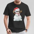 Santa Snowman Rock Hand Sign Language Xmas Rock Music Lover T-Shirt Unique Gifts