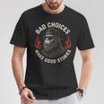 Sasquatch Bad Choices Make Goodtories 面白い 皮肉 Tシャツ 面白い贈り物