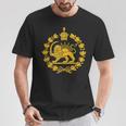 Shir O Khorshid Iran Pahlavi ライオンと太陽 Tシャツ 面白い贈り物