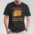 Taco Trump Always Chickens Out アンチトランプニックネーム Tシャツ 面白い贈り物