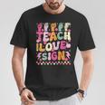 Teacher ASL Sign Language Classroom Vibes T-Shirt Unique Gifts